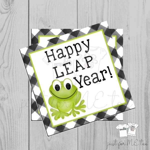 Printable Tags, Instant Download,Leap Year Tags, Square Gift Tags, Teacher Tag, Frog Tag, Happy Leap Day