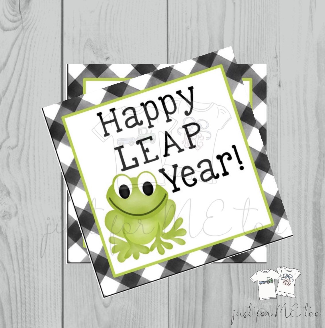 Printable Tags, Instant Download,Leap Year Tags, Square Gift Tags
