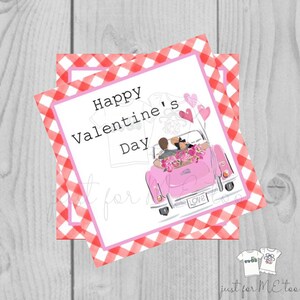 Valentine Printable Tags, Instant Download, Valentine&#39;s Day Tags, Square Gift Tags, Digital Download