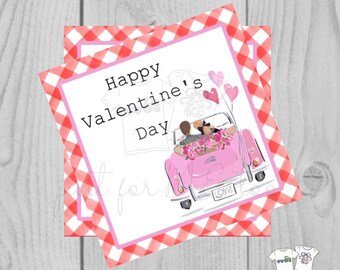 Valentine Printable Tags, Instant Download, Valentine's Day Tags, Square Gift Tags, Digital Download