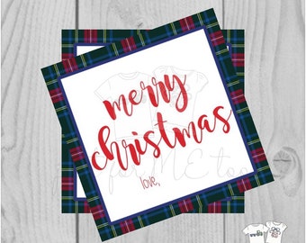 Merry Christmas Printable Tags, Instant Download, Christmas Tags, Square Gift Tags, Merry Christmas, Tartan Plaid Tags, Printable, Gifts