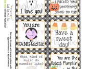Halloween Lunchbox Notes Printable Tags, October, Fall School Tags, School Tag, Digital Download, Pumpkin, Ghost, Lunch Joke