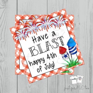 Instant Download Printable 4th of July Tag, Firework Tag, July 4th Printable, July Tag, Friend, Gift, Party Favor, Sparklers