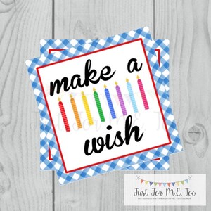 Make a Wish Birthday Digital Tags, Printable Party Tags, Birthday Printable, Happiness Tags, Birthday Tags, Gift Tags, Party Tags, Gifting