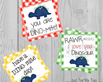 Instant Download Printable Dinosaur Tags, Dino-Mite Lunch Tags, Lunch Box Note, Printable, Instant Download, Dinosaur Tag, Friend