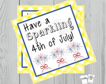 Instant Download Printable 4th of July Tag, Firework Tag, July 4th Printable, July Tag, Friend, Gift, Party Favor, Sparklers