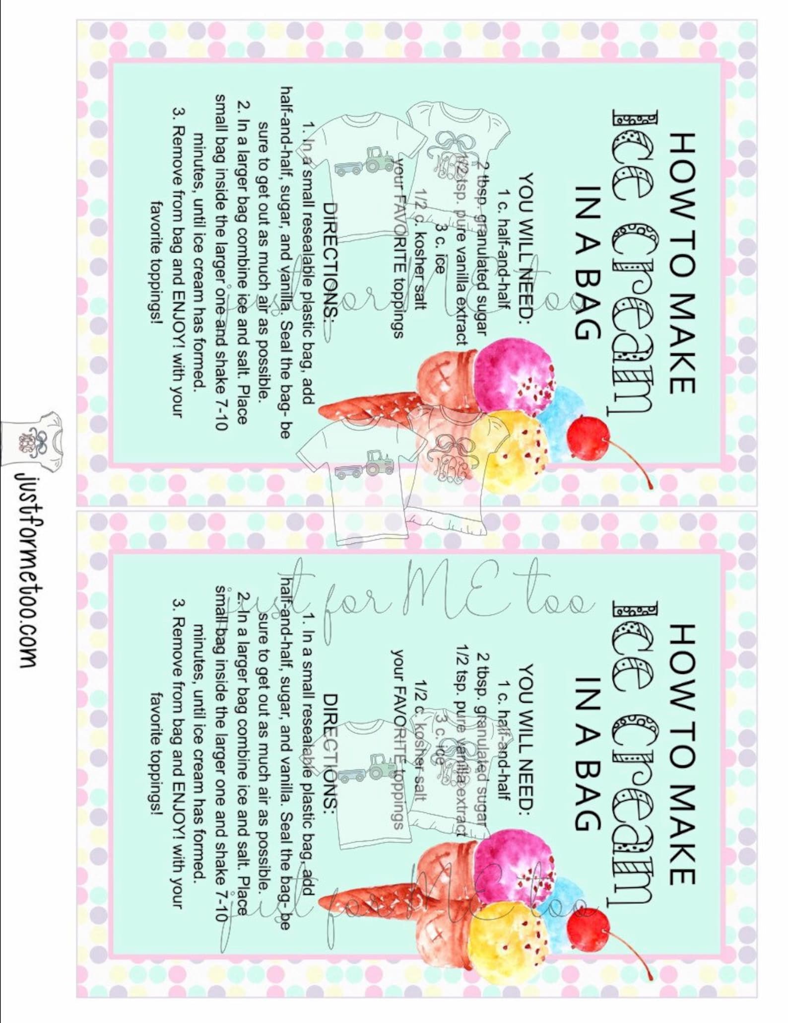 Instant Download Printable Ice Cream Bundle Printable Tag | Etsy
