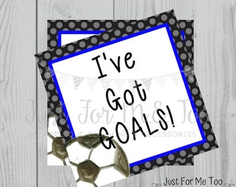 Soccer Printable Tags, I've Got Goals, Instant Download, School Tags, Cheerleading Tags, Cheerleader, Soccer