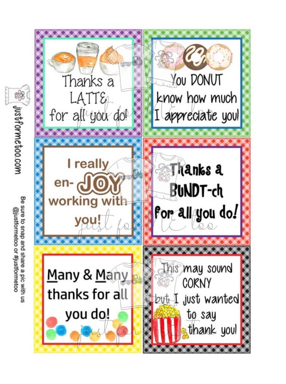 Appreciation Printable Tags Instant Download Employee Tags - Etsy