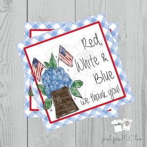 Instant Download Printable 4th of July Tag, American Flag Tag, July 4th Printable, July Tag, Friend, Gift, Thank You