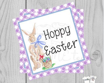 Easter Bunny Printable Tags, Instant Download, Easter Tags, Square Gift Tags, Teacher Tag, Hoppy Easter Tag, Treats, School, Bunny, Easter