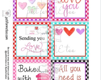 Valentine Bundle Printable Tag Bundle, Valentine's Day Digital Tags, Valentine Tag, Heart Tag, Pintable, Digital Download