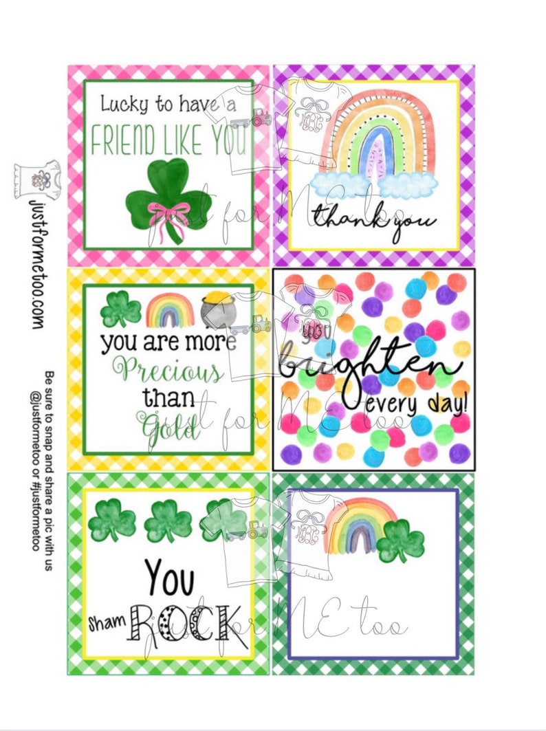 February Bundle Printable Tag Bundle, St Patrick's Day Digital Tags ...