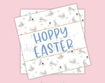 Easter Printable Tags, Instant Download, Bunny Tags, Square Gift Tags, Teacher Tag, Hoppy Easter Tag, Treats, School Tag