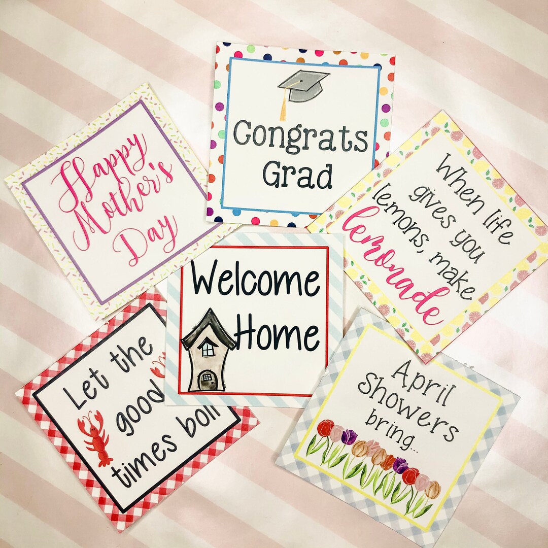 Long April Tag April Bundle Printable Tag Bundle, Digital Tags, Gift Tag, Sunshine Tag ...