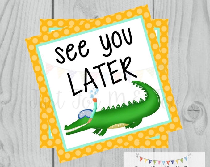 Featured listing image: Instant Download Printable Sumer Tag, Summer Party Tag, Summer Printable, Pool Party, Summer Tag, Instant Download, End of School, Alligator