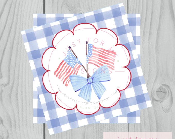 Featured listing image: 4th of July Gift Tag: American Flag Printable (Digital Download), USA