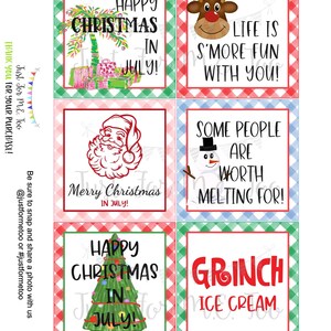 Christmas in July Printable Tags, Instant Download, Christmas Tags, Square Gift Tags, July Christmas, Christmas Tag, Christmas in July Tag