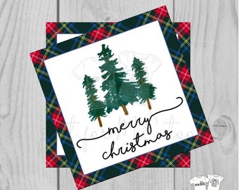 Plaid Merry Christmas Printable Tags, Instant Download, Christmas Tag, Gift Tag, Tartan Plaid