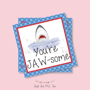 Instant Download Printable Sumer Tag, Summer Party Tag, Summer Printable, Pool Party, Summer Tag, Instant Download, Shark, Jawsome