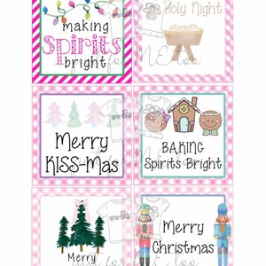 Christmas Bundle 2 Printable Christmas Tags, Instant Download, Christmas Gift Tag, Gifting Tags, Pink Christmas Tags