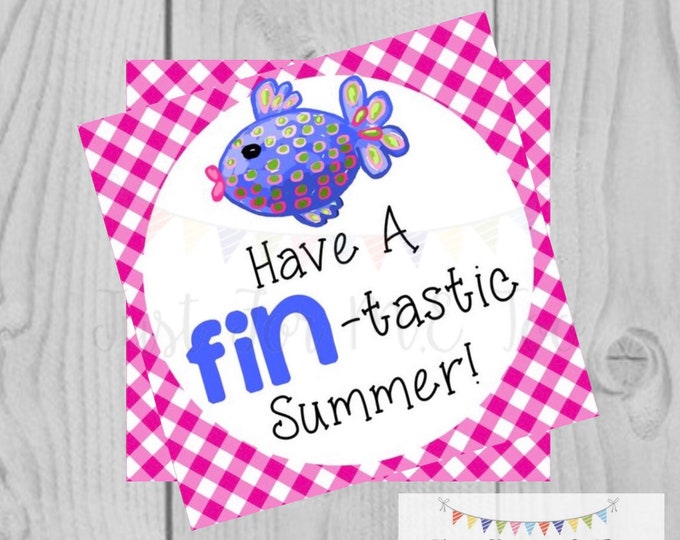 Featured listing image: Instant Download Printable Sumer Tag, Summer Party Tag, Summer Printable, Pool Party, Summer Tag, Instant Download, End of School, Fish
