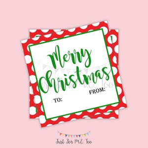 Merry Christmas Printable Tags, Instant Download, Christmas Tags ...