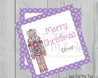 Christmas Printable Tags, Instant Download, Christmas Tags, Square Gift Tags, Merry Christmas, Nutcracker Tag, Ballet, Nutcracker, Dance