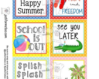 May Bundle Printable Tag Bundle, Digital Tags, Gift Tag, Summer Tag, Pintable, Download, Gift Tags, Patriotic Tag, End of School, Pool Party