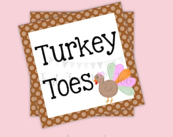 Thanksgiving Printable Tags, Instant Download, Turkey Toes, Turkey Gift Tags, Printable, Thanksgiving, Treat Tags, Thanksgiving Treats