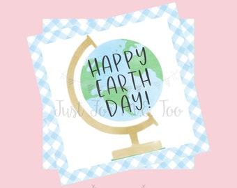 Earth Day Printable Tag, Earth Day, Happy Earth Day, Printable Tag, Earth Day Gift Tag, Classroom Treat, Earth Tag, Digital Download