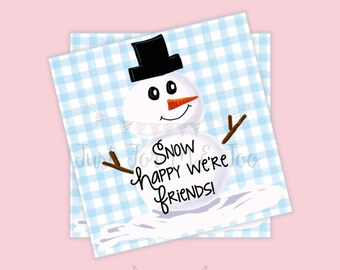 Snowman Printable Tags, Instant Download, Winter Tags, Square Gift Tags, Snowman, Lunchbox, Hot Chocolate Tag, Treats, Snow, Snow Printable