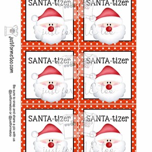 Santa-tizer Printable Tags Instant Download Christmas Tags - Etsy