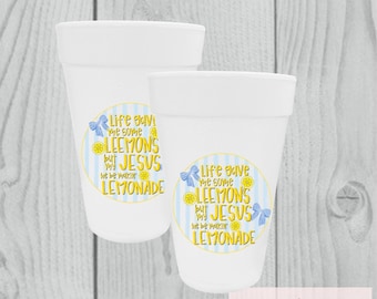 Christian Lemonade Cups, Jesus Faith Summer Party Drinkware (Set of 10)