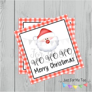 Christmas Printable Tags, Instant Download, Christmas Tags, Square Gift Tags, Merry Christmas, HO HO HO Tag, Santa Tag