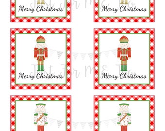 Christmas Printable Tags, Instant Download, Christmas Tags, Square Gift Tags, Merry Christmas, Nutcracker Tag, Ballet, Nutcracker, Dance