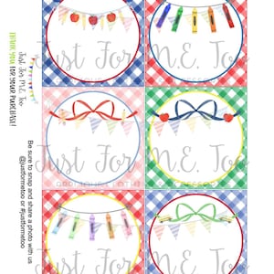 School Printable Tags, Blank School notes, Lunchbox notes, Lunch Box Note, Printable, Instant Download, Back to School, School Treats