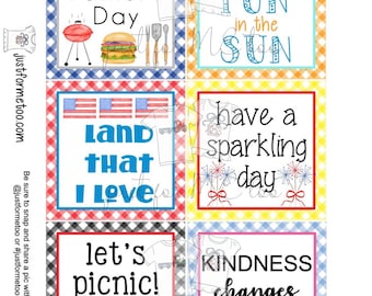 June Bundle Printable Tag Bundle, Digital Tags, Gift Tag, Summer Tag, Pintable, Download, Gift Tags, Patriotic Tag, Father's Day, Picnic