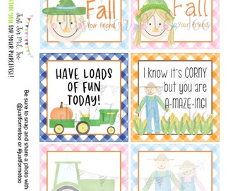 Fall Printable Tags, Instant Download, Fall Tags, Pumpkin Gift Tags, Lunchbox, Pumpkin, Printable, Scarecrow, Happy Fall Y'all, Bundle