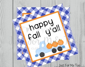 Fall Printable Tags, Instant Download, Fall Tags, Pumpkin Gift Tags, Birthday, Lunchbox, Pumpkin, Printables, Boys