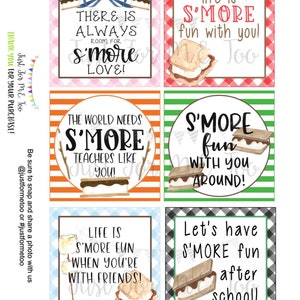 Smores Druckbare Tags, Sofort Download, Life is S'More fun with you, Quadratisch, Druckbar, S'Mores, Lagerfeuer, Camping, Geburtstag, Herbst, S'more