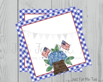 Instant Download Printable 4th of July Tag, Flag Tag, July 4th Printable, Flag Tags, Blank Printables, Blank Gift tags