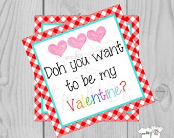 Valentine Printable Tags, Instant Download, Valentine's Day Tags, Square Gift Tags, Classroom Tag, Valentine Tag, Treats, Crayons, Colorful