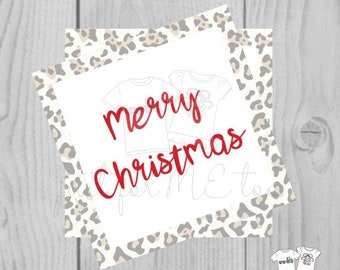 Santa Printable Tags, Instant Download, Christmas Tags, Square Gift Tags, Merry Christmas, Leopard Tag, Gift Tag, Christmas, Gift