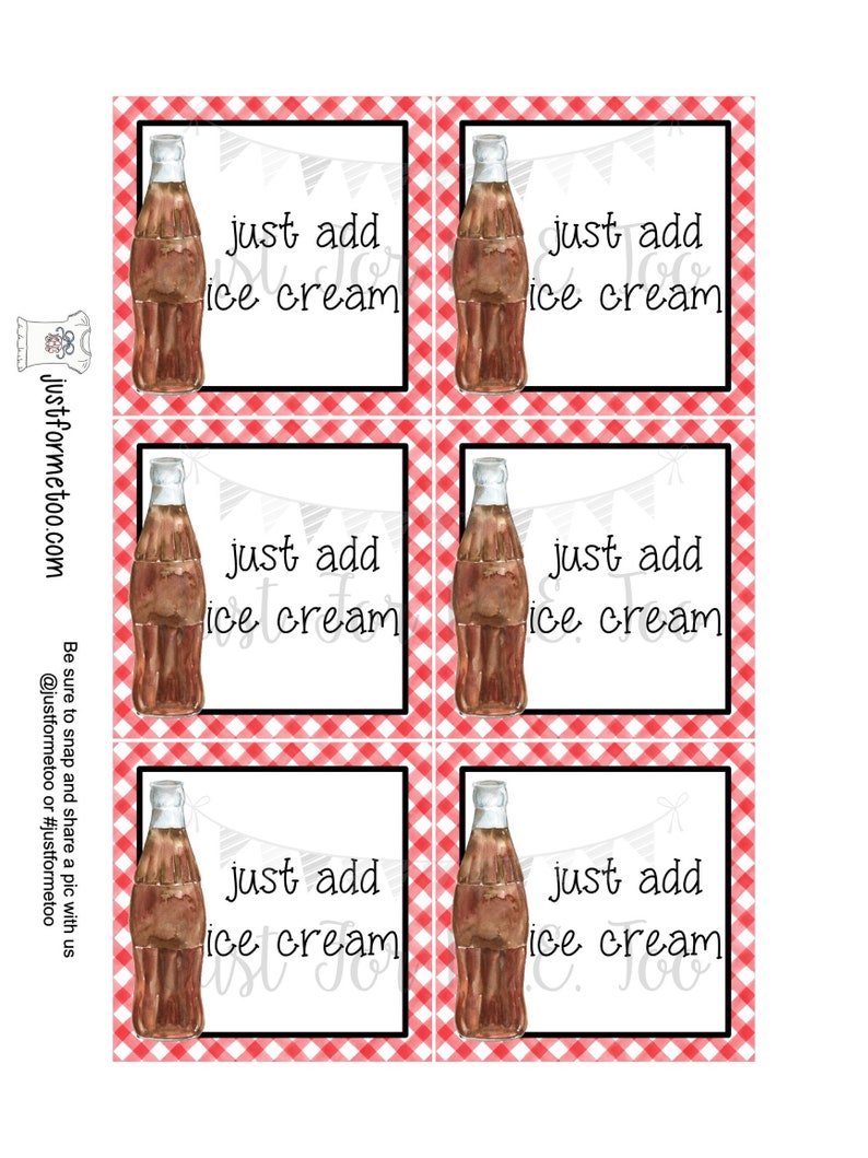 Instant Download Printable Ice Cream Tag Instant Download - Etsy