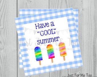 Summer Printable Tags, Have a Cool Summer, Instant Download, Summer Tags, Popsicle Tags, Summer