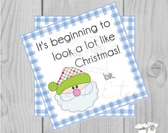 Santa Printable Tags, Instant Download, Christmas Tags, Square Gift Tags, Merry Christmas, Santa Tag, Gift Tag