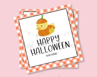 Halloween Printable Tags, Instant Download, Trick or Treat Tags, Square Gift Tags, Halloween Duck, Printable, Happy Halloween, Spooky Bath