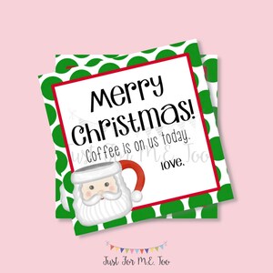 Natale stampabile Tags, Download istantaneo, Tag di Natale, Natale allegria, Buon Natale, Carta regalo, Caffè, Cioccolata calda