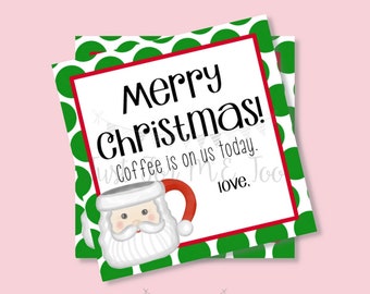 Christmas Printable Tags, Instant Download, Christmas Tags, Christmas Cheer, Merry Christmas, Gift card, Coffee, Hot Chocolate